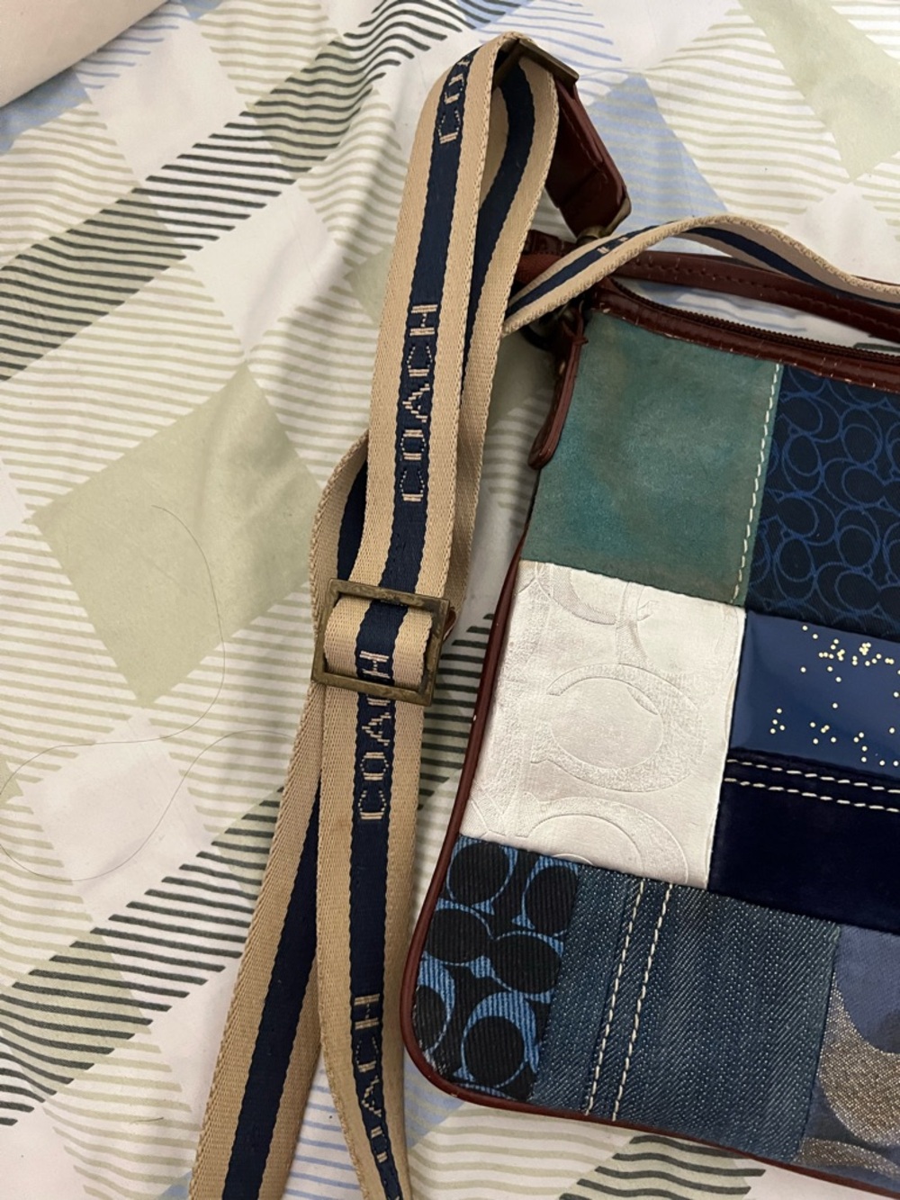 Coach Vintage Y2K Denim Patchwork Swingpack Crossbody… - Gem